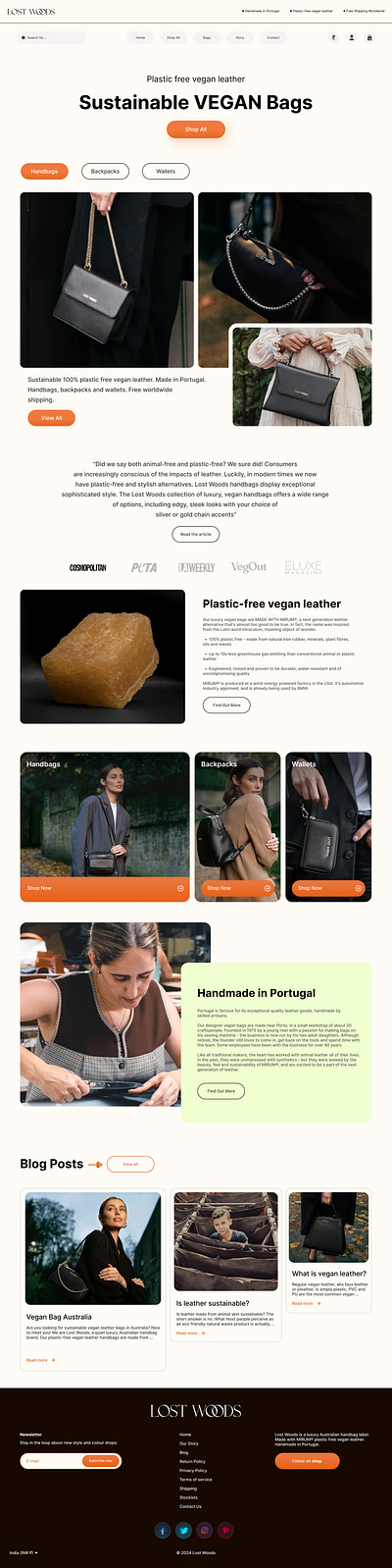 Plastic free vegan leather Bags