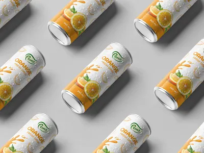 Orange Fresh Drink Can Label Design can design can drink can juice can label label design orange fresh juice packaging design soda can soda design still can