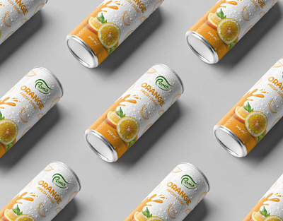 Orange Fresh Drink Can Label Design can design can drink can juice can label label design orange fresh juice packaging design soda can soda design still can