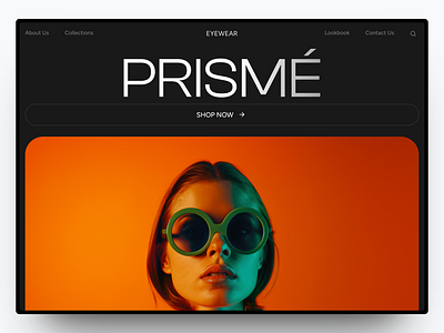 Prisme - Fashion Eyewear Website branding design eyewear fashion graphic design landing page opticals ui web design website