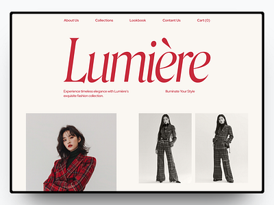 Lumiere - Fashion Store Website branding design ecommerce fashion graphic design landing page shopify store suit ui web design website