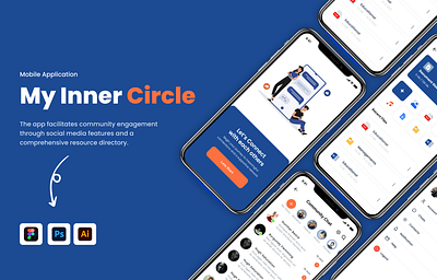 My Inner Circle Mobile App appdesign branding design figma landingpage mobile app motion graphics ui uiux ux webdesign