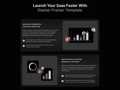 Dasher Saas Template - Feature Section Design app benefits bento branding card clean dasher design feature figma framer graphic design illustration landing page modern saas saas design template ui ux