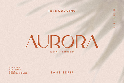 Aurora - Elegant & Modern Sans Serif aurora brand branding design elegant font illustration logo logotype modern regular round sans serif simple stylish type typedesign typeface typography