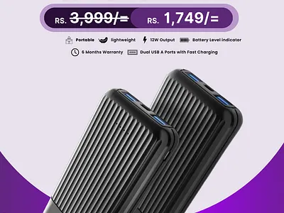 Aspor A323 Power Bank Social Media post Design branding graphic design ui