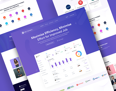 HR Management Landing Page UI/UX Design aas landing page dashboard design hr human resources landing page project management recruitment saas landing page ui web design website