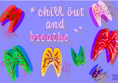 Illustration design - Chill out and breathe nr.3 aesthetic brushes inspirations chill chill out color palette color wheel font inspirations healthy life style illustration illustration design illustrator lettering modern nature photoshop typography typography design typography ideas