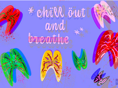 Illustration design - Chill out and breathe nr.3 aesthetic brushes inspirations chill chill out color palette color wheel font inspirations healthy life style illustration illustration design illustrator lettering modern nature photoshop typography typography design typography ideas