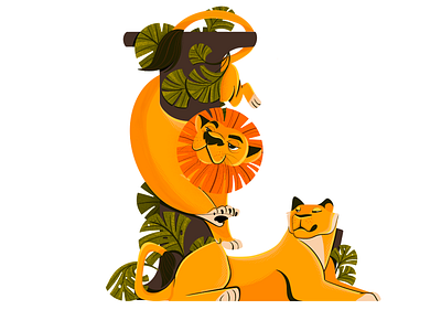 "L" 36 days of typo animal art concept art digital art digital illustration flat vector graphic design illustration lion lioness