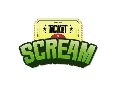 Ticket To Scream branding game logo playful