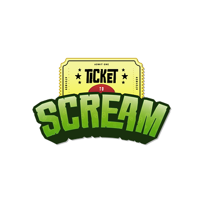 Ticket To Scream branding game logo playful