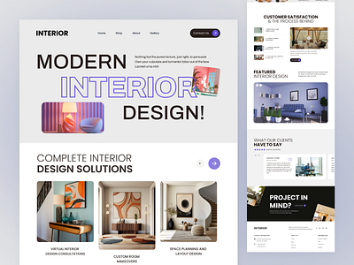 Interior Design Agency Website Landing page app branding design graphic design illustration interior landing page logo typography ui uiux ux vector web