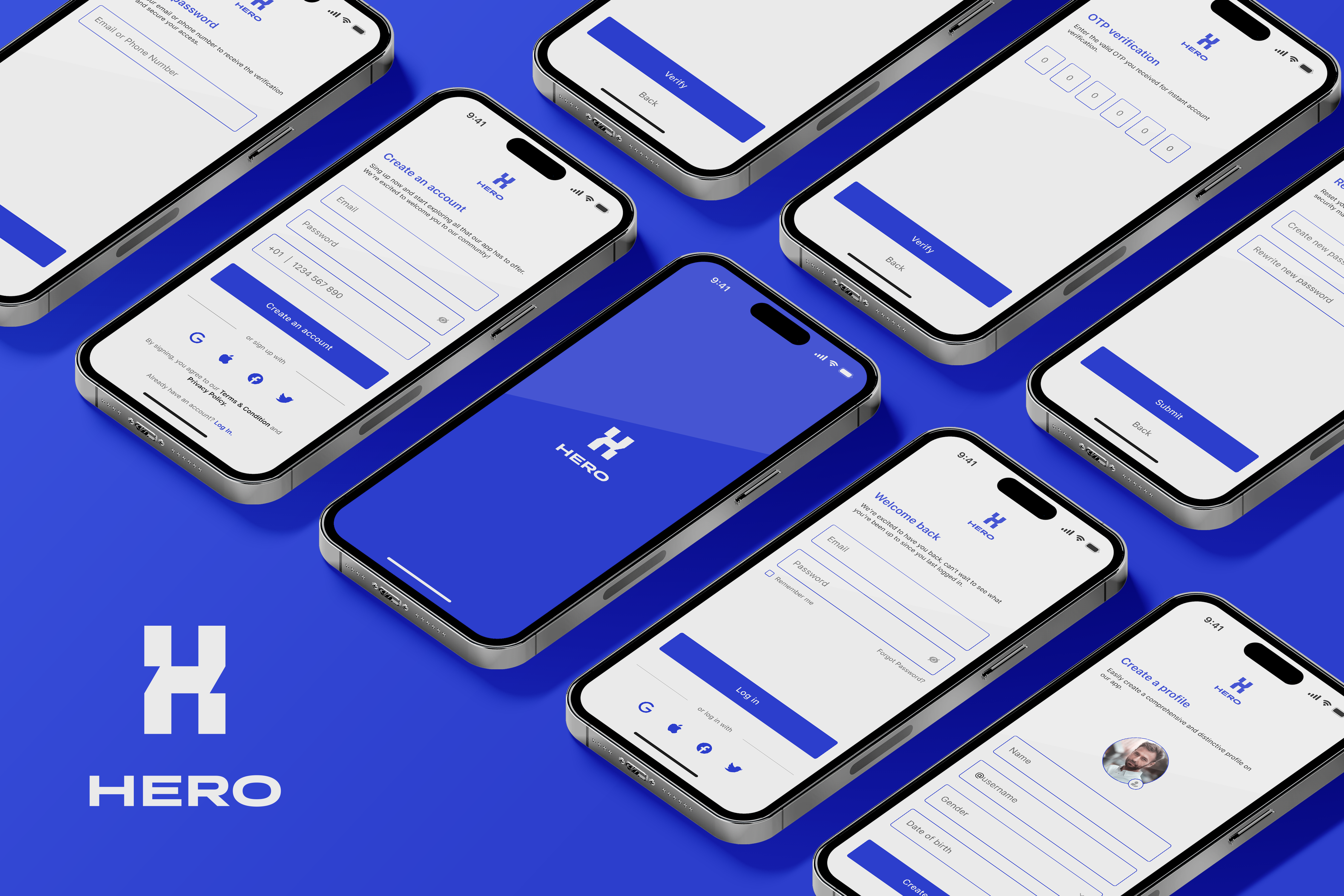 Login and Sign up Screens (Login Flow) adobe xd app design app login screen branding daily task daily ui design figma graphic design hero log in log in screen logo mobile design mockup sign up sketch ui uiux ux