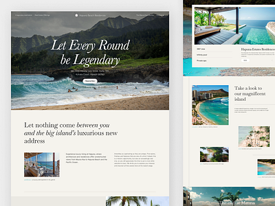 Hapuna Beach Residences beach booking hotel hotel booking landing page minimal property real estate reservation residence resort room stay travel ui ux villa web web design website