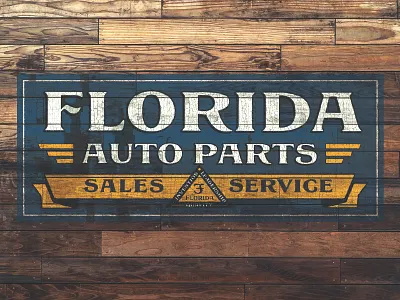 Florida Auto Part design distressed lettering texture typeface typography vintage