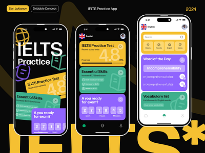 IELTS Practice Mobile iOS App android app app interface dashboard design education english ielts interface ios mobile mobile app practice product design start up ui ux