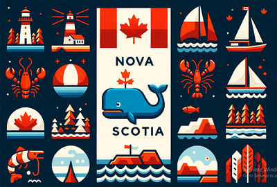 Nova Scotia Icons Collection illustration photoshop