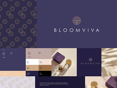 Bloom Hemp Identity brand branding cannabis cbd design geometric gold graphic design hemp icon identity illustration logo mark package design pattern purple visual