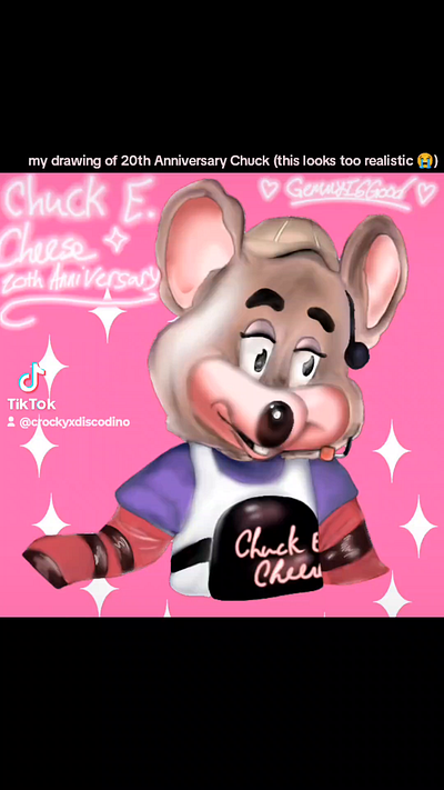 My drawing of 20th anniversary chuck! animatronics chuckecheese illustration mouse pizzatimetheatre rockafireexplosion showbiz