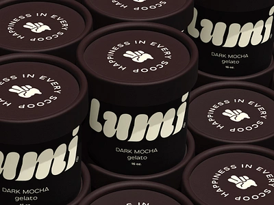 Lumi Ice Cream branding brown bubbly chocolate design gelato graphic design hand ice cream icon logo mark package packaging peace sweet vanilla