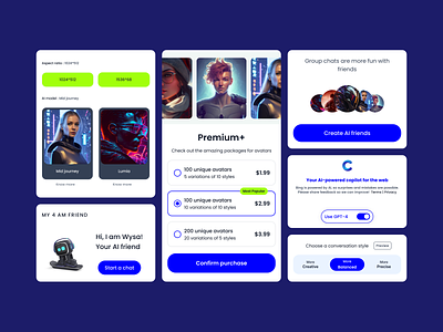 Artificial Intelligence UI Cards to Unlock AI Features ai art artificial intelligence figma generative ai mobile app ui ui cards ui kit uiux ux