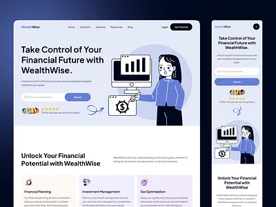 Saas Financial Website Landing Page Design animation branding figma financial fintech motion graphics saas landing page saas web design saas website ux design website