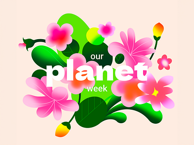 Our planet bright colorful conservation earth eco environment flat flower graphic design green illustration minimal nature planet poster sustainability typo vector vegan
