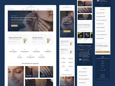 DIAMOND SELECTION branding design dynamic website hero homepage illustration landing page modern design ui