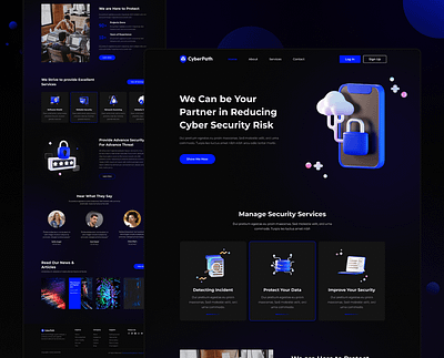 Cyber security landing page UI Design cyber security figma landing page landing page design ui design uiux user interface web dsign website website design