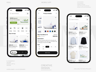 E-commerce Mobile App app appdesign branding design e commerce e commerceappdesign illustration mobileapp mobileappdesign ui uidesigner uiux uiuxdesigner uxdesigner webdesign websitedesign