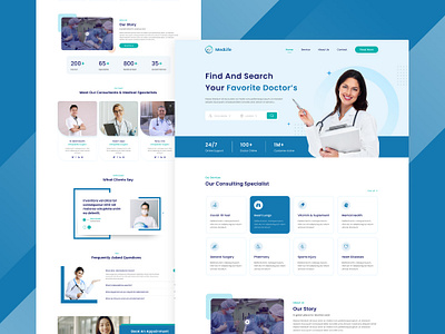 Online Health care Medical landing page UI Design figma health care hospital landing page medi care medical ui uiux user interface web design website