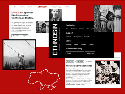 ETHNOSIN Website for Ukrainian history 3d animation branding culture design graphicdesign history homepage illustration inspiration landingpage minimalism page portfolio responsivedesign ui ux webdesign websit website