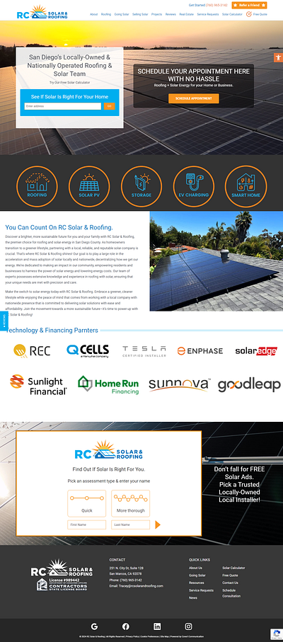 Roofing Company Website - RC solar & ROOFING Website rc solar and roofing roofing company website roofing site roofing website