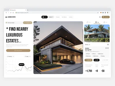 The Estates - Real Estates Landing Page UI apartment app architecture branding building detail house landing page product page property real estate real estate agency real estate website realtor rent ui ui design uiux ux web design