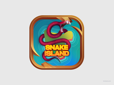 Golden Snake Island App Icon for Slot Games Casino adventure app icon casino design casino game casino logo game design gaming golden frame luxury mystery slot game snake island stylized