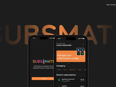 Subscription Management App animation app graphic design managemeng mobile mobile design motion graphics payment ui