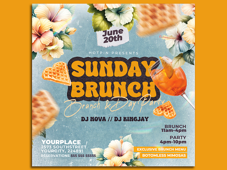 Brunch Flyer Template by Hotpin on Dribbble