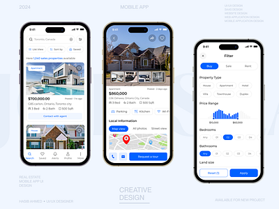 Real Estate Mobile App app appdesign branding design designer illustration mobileapp mobileinterfacedesign productdesign realestate ui uidesign uiux uiuxdesign userinterfacedesign uxdesign webdesign