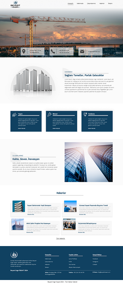 Beyazıt Engin İnşaat architecture building business construction design ui website