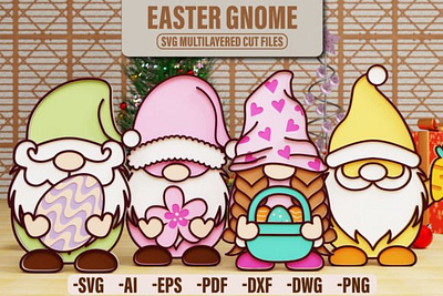 Easter Special Gnome Laser Cutting SVG 3d 3d svg craft decoration design papercraft svg svg cutting