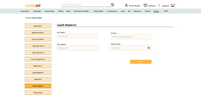 Movelland - Profile Page chart e commerce figma login profile ui ux