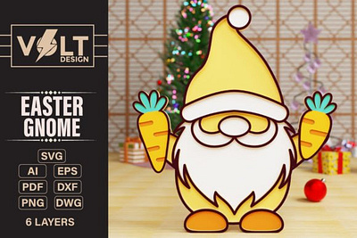 Easter Special Gnome Laser Cutting SVG 3d 3d svg craft decoration design papercraft svg svg cutting