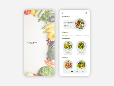 Healthy Food App Design app design food main page ui ux vegan