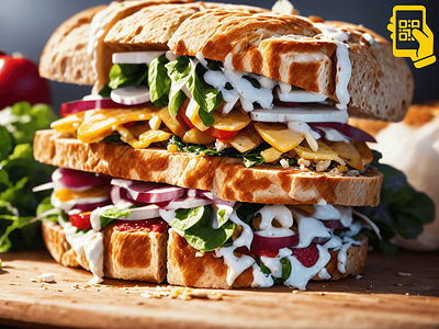 Sandwich QR Code food qr code mobile marketing qr code qr code design qr codes sandwich stable diffusion
