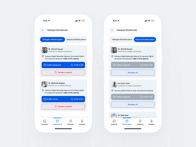 MHRS: Upcoming Appointments ⌛ app appointment doctor app medical app mhrs mobile app redesgn ui upcoming appoinment