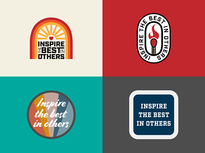 Inspire the Best In Others Sticker Designs adobe illustrator badge badge design design fire ignite inspire logo match others sticker stickers sunrise vector