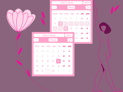 Оформляем Календарь для женщин design graphic design илюстрация календарь отрисовка иконок