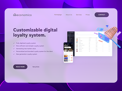 Economico loyalty system landing page UI dailyui dailyuichallenge design economico landing page loyalty ui ux