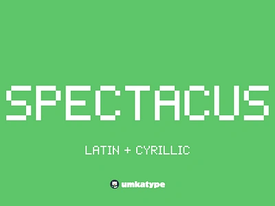 Spectacus Pixel Font 8 bit 80s font 90s font creative font design display font font design game design game font geometric font modern font retro font web design web font кириллица шрифт