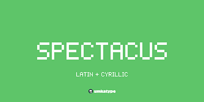 Spectacus - Pixel Font 90s font bold pixel font creative font display font game design web design web font кириллица
